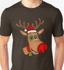 Santa Reindeer - Xmas - Christmas Red Noise Reindeer Unisex T-Shirt