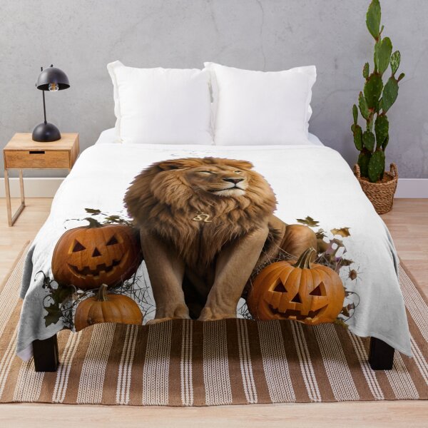 Item preview, Leo Lion Halloween Pumpkins Autumn Zodiac designed and sold by Zodiac Celestial Art.