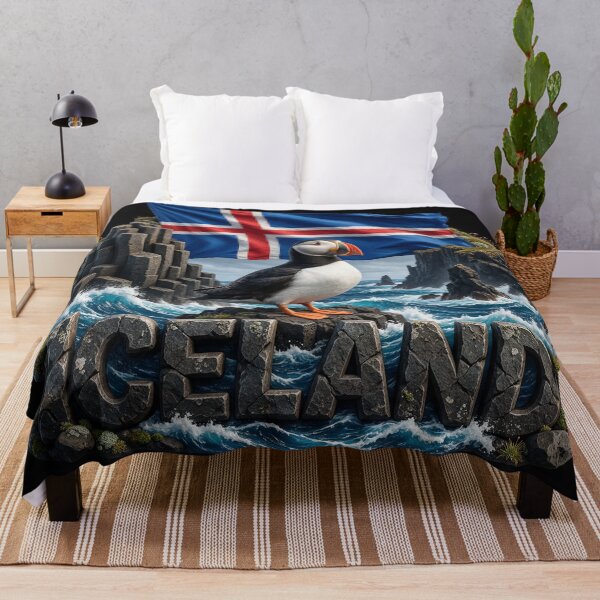 Item preview, Iceland Heritage – Puffin & Basalt Cliffs designed and sold by FlagX.
