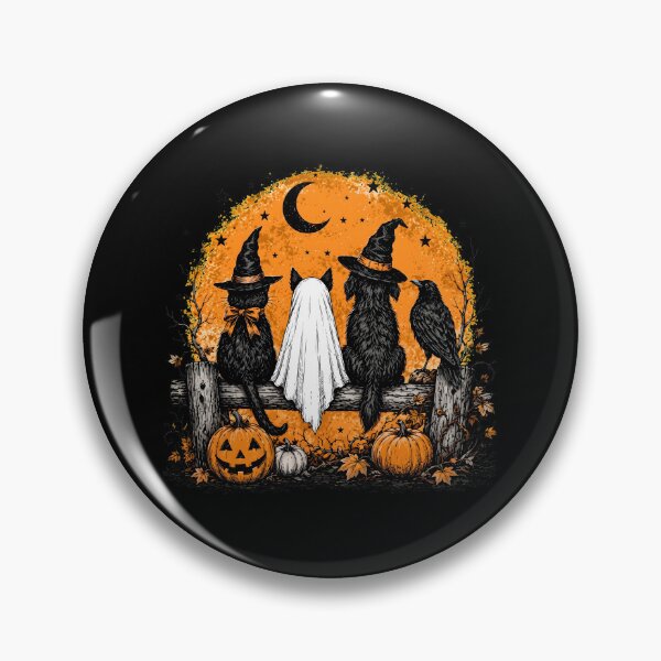 Item preview, Halloween Friends: Cat, Dog, Ghost, Crow Art designed and sold by Dmo3HarkoArt.