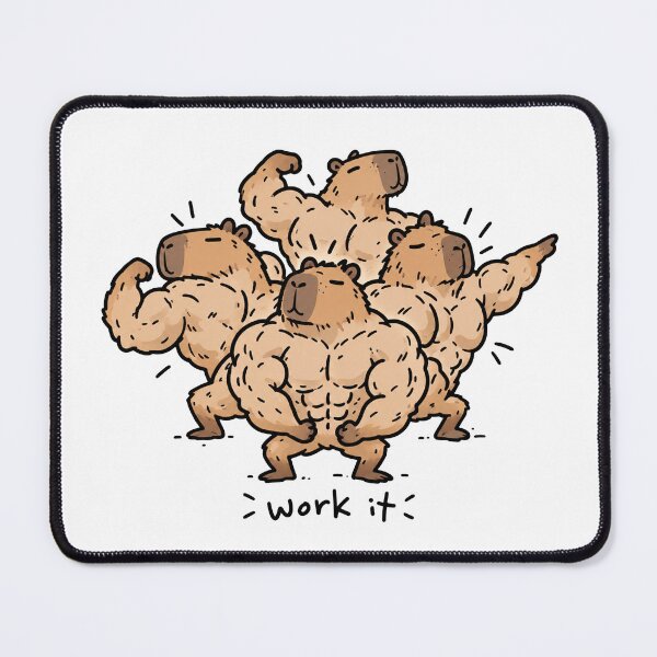 Item preview, Work It Capybara Gym Workout Humor designed and sold by MonkiFlipp.