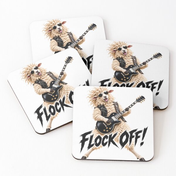 Item preview, Flock Off! Funny Rock and Roll Rebel Sheep designed and sold by Ladidia.