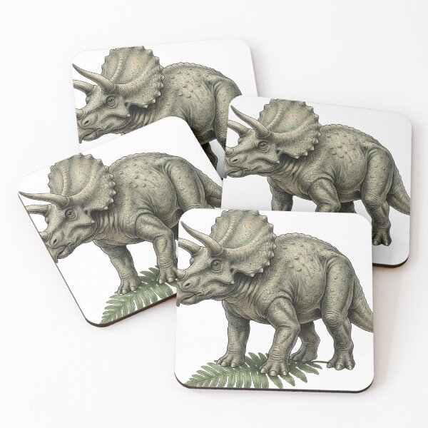 Item preview, Vintage Naturalist Triceratops on a Fern — Antique Dinosaur Art designed and sold by Catch333.