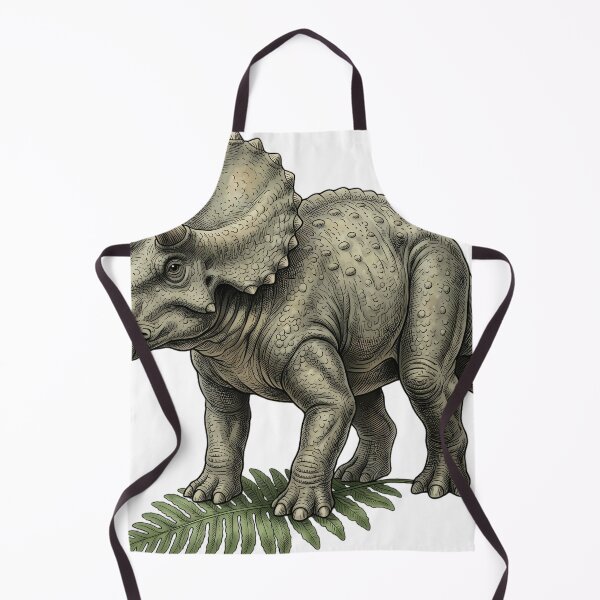 Item preview, Vintage Naturalist Triceratops on a Fern — Antique Dinosaur Art designed and sold by Catch333.