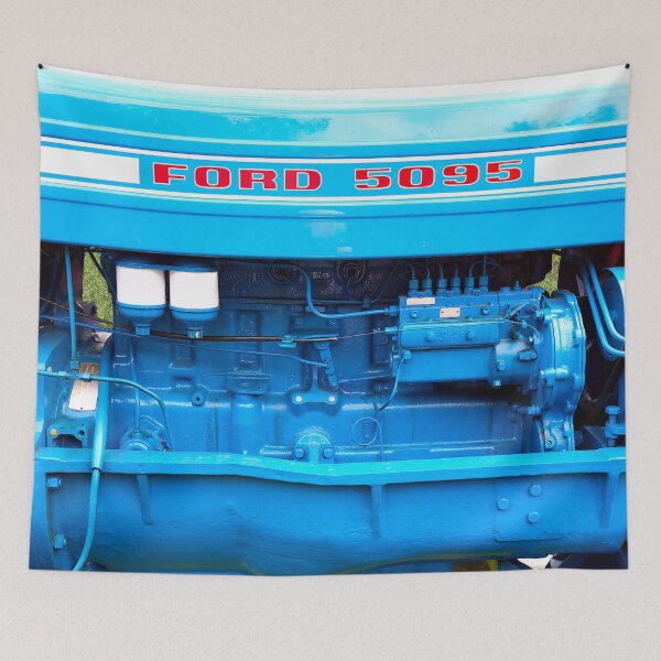 Item preview, 1971 Ford 5095 — Engine Detail, Blue on Blue designed and sold by Peter Kraaibeek Art Gallery.