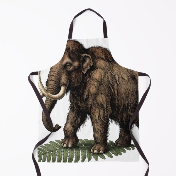 Item preview, Vintage Naturalist Woolly Mammoth on a Fern — Antique Extinct Animal Art designed and sold by Catch333.