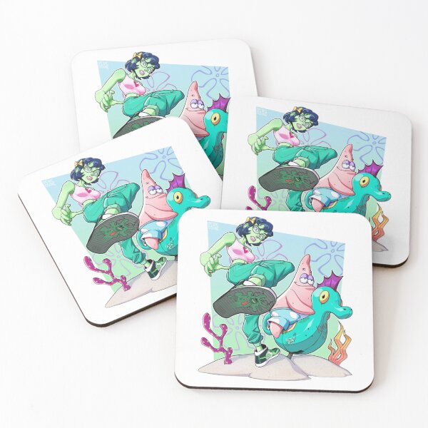 Item preview, Green Skater Girl Starfish Seahorse designed and sold by WATEKE.