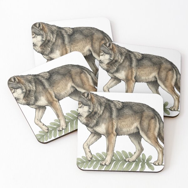 Item preview, Vintage Naturalist Dire Wolf on a Fern — Antique Extinct Animal Print designed and sold by Catch333.