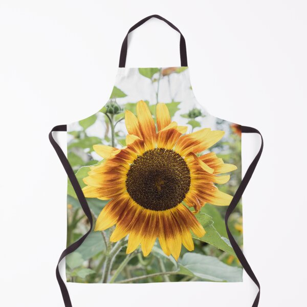 Item preview, Summer Garden with a Sunflower Bloom in Rufous Red and Bold Yellow designed and sold by Georgia Mizuleva.
