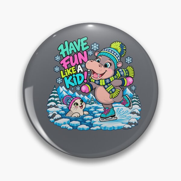Item preview, Have Fun Like a Kid! – Cute Hippo and Seal Winter Adventure designed and sold by Aimetoi.