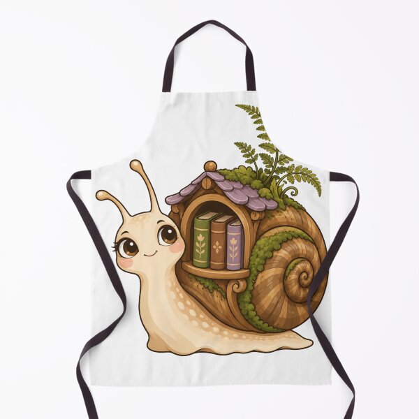 Item preview, Cute Snail Carrying Tiny Library Cottagecore Book Art designed and sold by EnukArt.