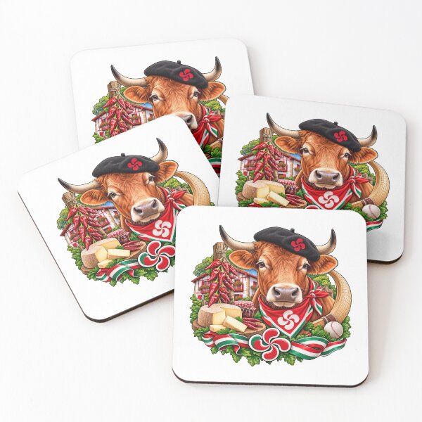Item preview, Basque Cow – Traditional Beret, Red Peppers and Basque Country Culture designed and sold by Gino64.