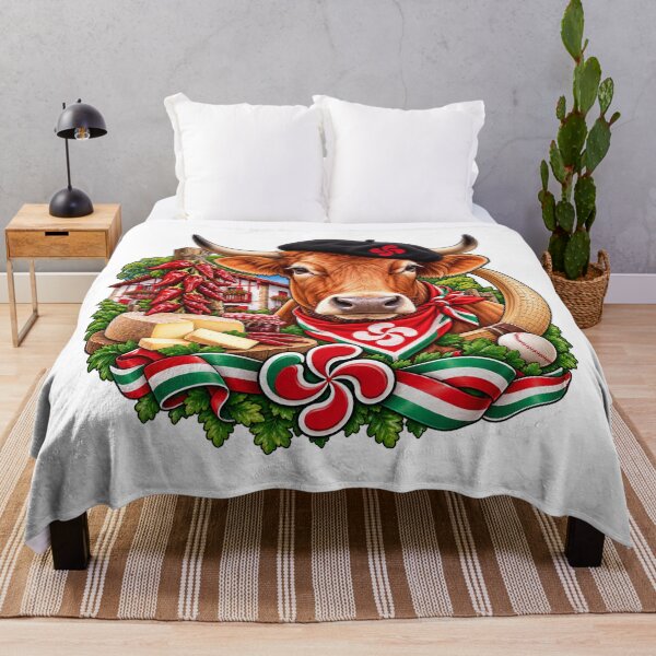 Item preview, Basque Cow – Traditional Beret, Red Peppers and Basque Country Culture designed and sold by Gino64.