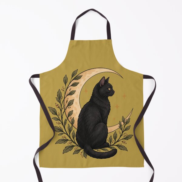 Item preview, Black Cat on Crescent Moon – Celestial Gothic Art designed and sold by kstheladesigns.