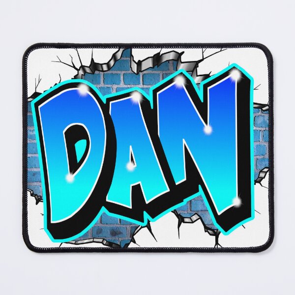 Item preview, DAN Name Graffiti Cyan blue – Cool Custom Street Art Gift designed and sold by BlachGallery.