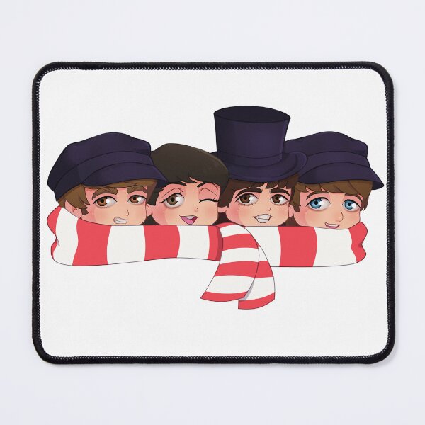 Item preview, Cute Chibi Band Wearing Big Scarf – Classic Rock Design designed and sold by StickWithMusic.