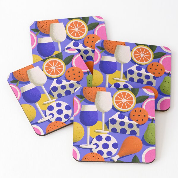 Item preview, Vibrant Food and Wine Pattern Illustration designed and sold by colorful-white.