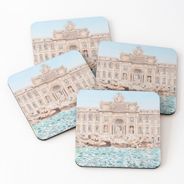 Item preview, Fontana di Trevi Rome Watercolor Print – Italian Cityscape designed and sold by POSTERIOCREW.