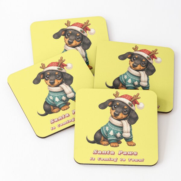 Item preview, Santa Paws Is Coming to Town – Christmas Dachshund designed and sold by Mauswohn.