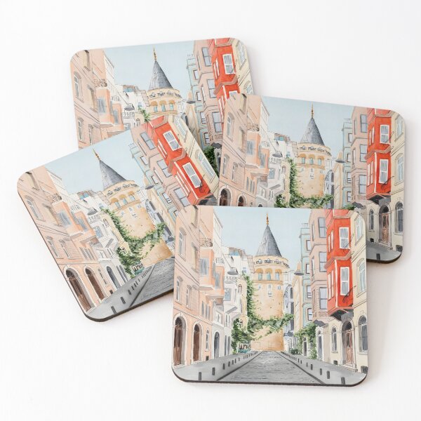 Item preview, Galata Tower Istanbul Watercolor Print – Turkish Cityscape Art designed and sold by POSTERIOCREW.