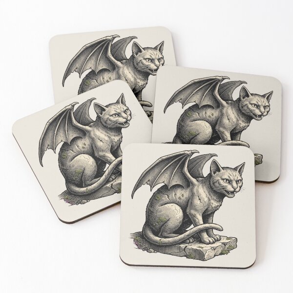 Item preview, Gargoyle Cat Stone Engraving designed and sold by Rariks.