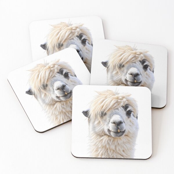 Item preview, Funny Alpaca Portrait with Crazy Blonde Hair designed and sold by Medve Photography & Design.