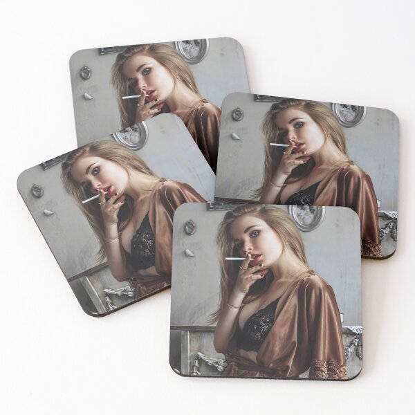 Item preview, Woman Smoking Cigarette Colorful designed and sold by genetabraham.