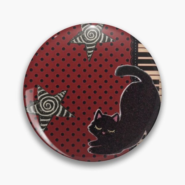 Item preview, Whimsigoth Black Cat Polka Dot Piano Keys Spiral Stars Aesthetic designed and sold by BrontesWhimsyStore.