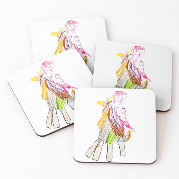 Item preview, Emma on the Rainbow Pony - Hold On Tight! designed and sold by TwoLinesArt.