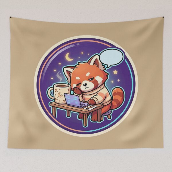 Item preview, Red Panda Needs Another Coffee designed and sold by ELmestka.