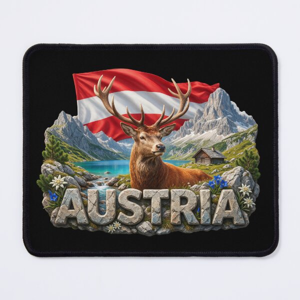 Item preview, Austria Heritage – Red Deer & Alps Emblem designed and sold by FlagX.