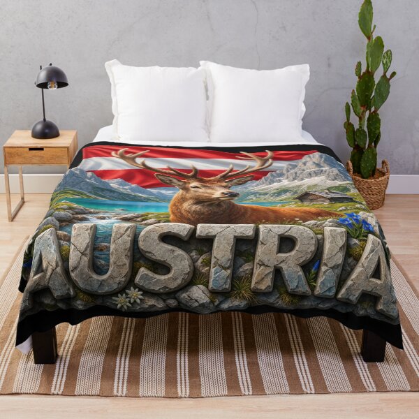 Item preview, Austria Heritage – Red Deer & Alps Emblem designed and sold by FlagX.