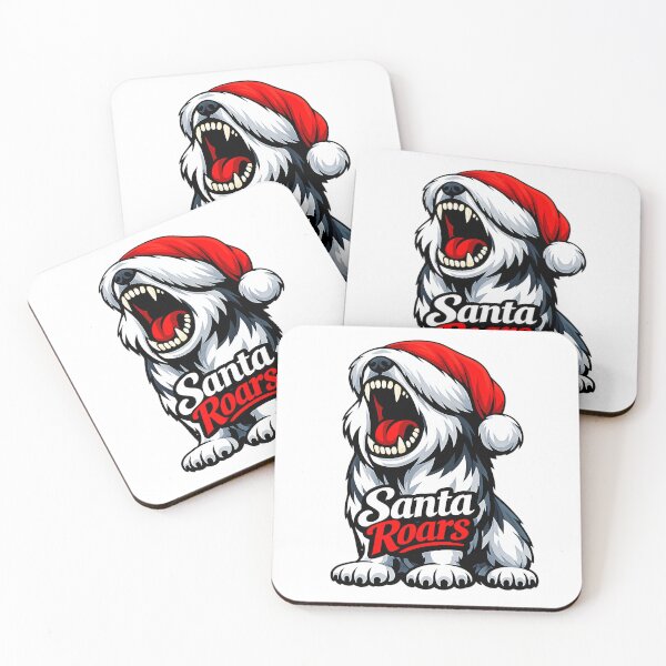 Item preview, Santa Roars Dog Wolf Christmas Hat Over Eyes designed and sold by ROARSOME DESiGNS.