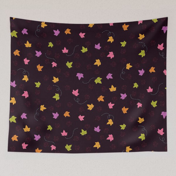 Item preview, Windy Autumn. Fall Leaves and Whimsical Seasonal Foliage in Black designed and sold by Sukilopi.