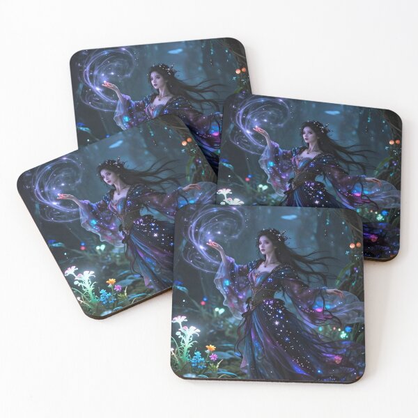 Item preview, Magical Woman (Onna Mahōshi) Casting Spells in an Enchanted Wood designed and sold by Fanta-sticky.