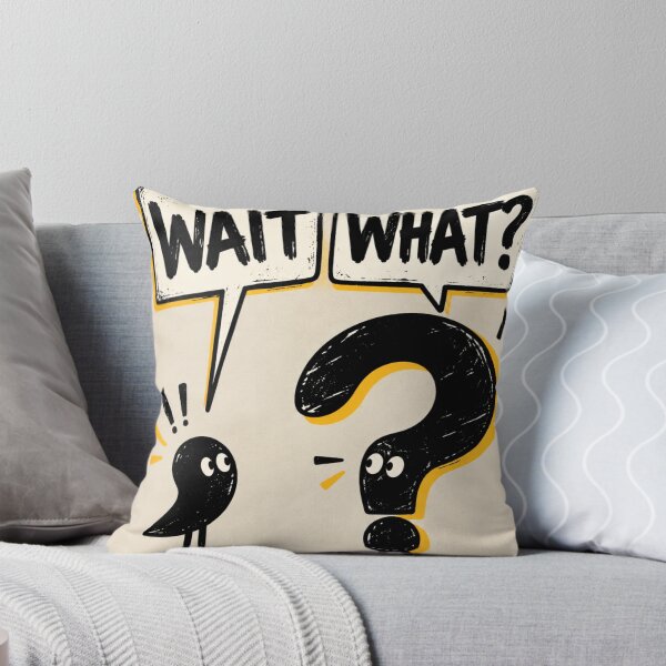 Item preview, Wait What Funny Cartoon Question Mark Humor designed and sold by AbstractAuraArt.