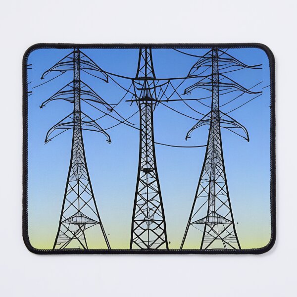 Item preview, High Voltage Electrical Transmission Towers Graphic AI Art designed and sold by Pylon-Bureau.