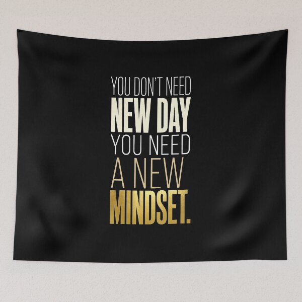 Item preview, You Don't Need New Day You Need A New Mindset - Gold Quote designed and sold by Vibe-Vary.