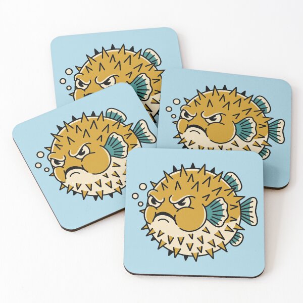 Item preview, Grumpy Pufferfish Tattoo Flash designed and sold by Rariks.