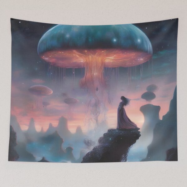 Item preview, Celestial Jellyfish - Surreal Watercolor designed and sold by Fanta-sticky.