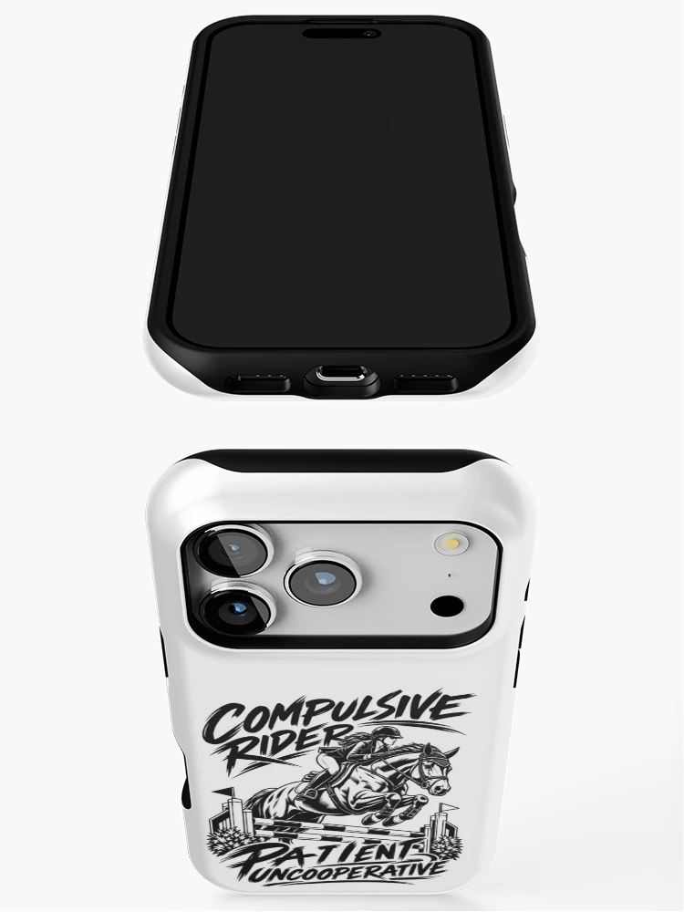 Thumbnail 3 of 4, iPhone Case, Compulsive Rider – Funny Horse Riding Humor – Equestrian Gift designed and sold by VisualWeight.