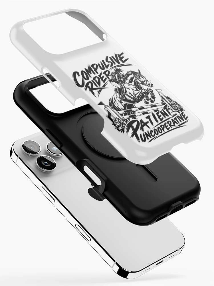 Thumbnail 2 of 4, iPhone Case, Compulsive Rider – Funny Horse Riding Humor – Equestrian Gift designed and sold by VisualWeight.