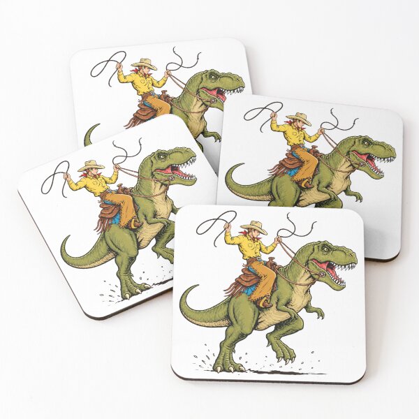 Item preview, Funny Cowboy Riding Dinosaur Western Rodeo designed and sold by crestwo-supply.