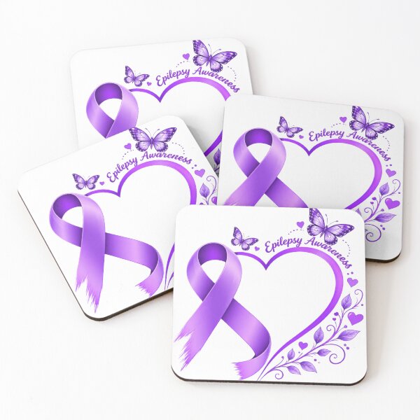 Item preview, Epilepsy Awareness Purple Ribbon Butterfly Heart designed and sold by amberwell-snake.