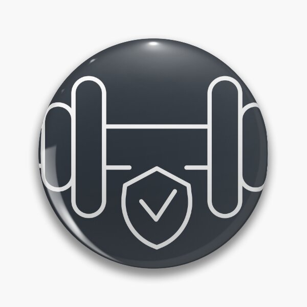 Item preview, Protein Powder Dumbbell Badge designed and sold by Lesart Studio.