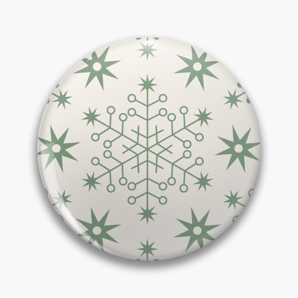 Item preview, Festive Snowflakes Green on Cream designed and sold by Pinkdeer Designs.