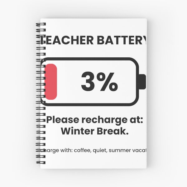 Item preview, Teacher Battery at 3% – Please Recharge with Winter Break designed and sold by Trendyoll  ⭐⭐⭐⭐⭐.