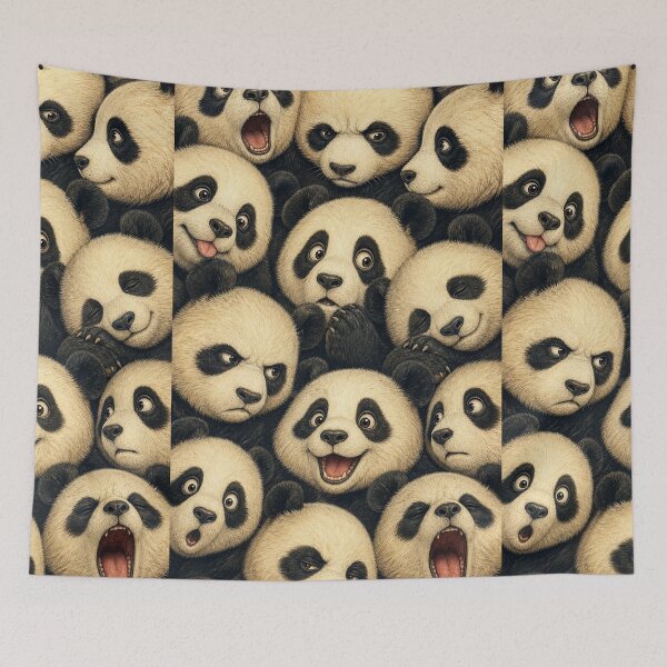 Item preview, Funny Panda Faces Expression Collage designed and sold by merchxwear.