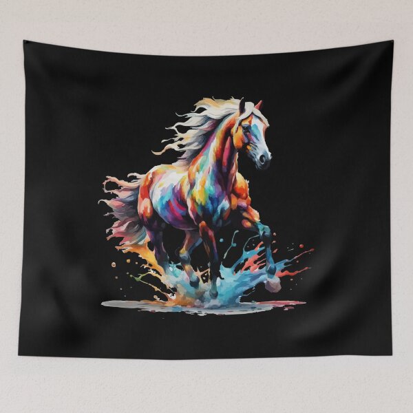 Item preview, Colorful horse, horse girl, watercolor, colorful designed and sold by Loona97.