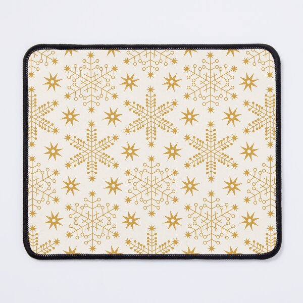 Item preview, Festive Snowflakes Mustard Yellow on Cream designed and sold by Pinkdeer Designs.
